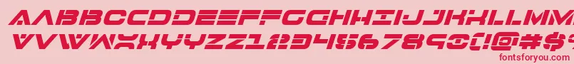 7thserviceboldital Font – Red Fonts on Pink Background