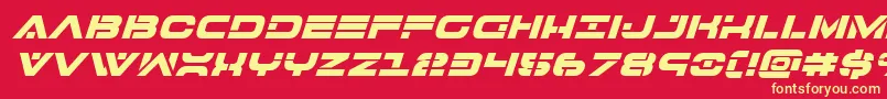7thserviceboldital Font – Yellow Fonts on Red Background