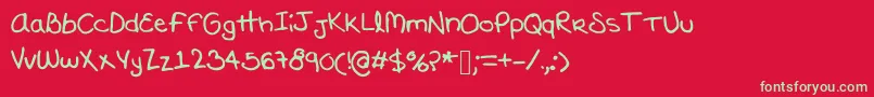 Marijolover Font – Green Fonts on Red Background