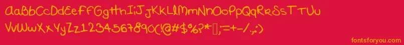 Marijolover Font – Orange Fonts on Red Background