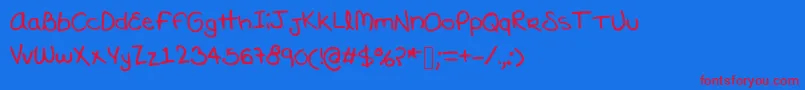 Marijolover Font – Red Fonts on Blue Background