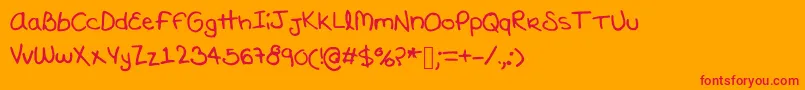 フォントMarijolover – オレンジの背景に赤い文字