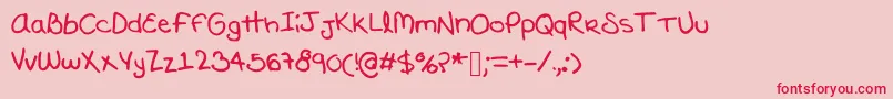 フォントMarijolover – ピンクの背景に赤い文字