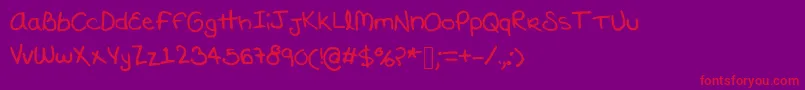 Marijolover Font – Red Fonts on Purple Background