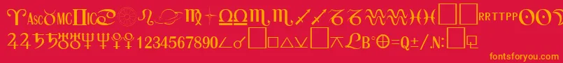 AudreenRegular Font – Orange Fonts on Red Background
