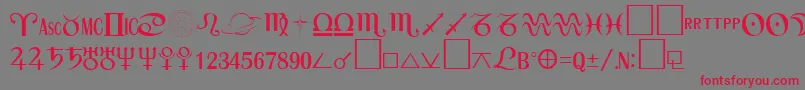 AudreenRegular Font – Red Fonts on Gray Background