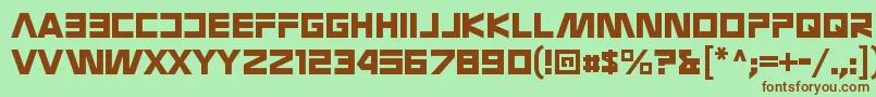 NasalizationgalaxyRegular Font – Brown Fonts on Green Background