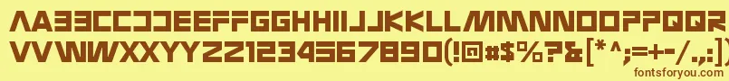 NasalizationgalaxyRegular Font – Brown Fonts on Yellow Background