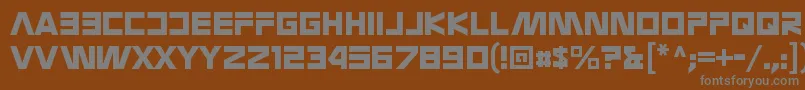 NasalizationgalaxyRegular-fontti – harmaat kirjasimet ruskealla taustalla