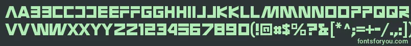 フォントNasalizationgalaxyRegular – 黒い背景に緑の文字
