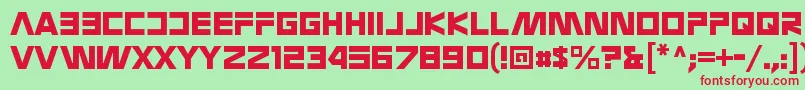 NasalizationgalaxyRegular Font – Red Fonts on Green Background