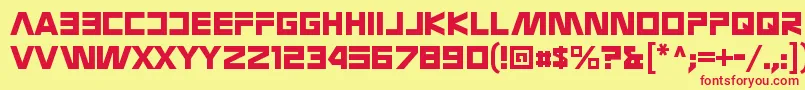 NasalizationgalaxyRegular Font – Red Fonts on Yellow Background