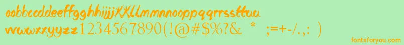 TheLostPaintings Font – Orange Fonts on Green Background