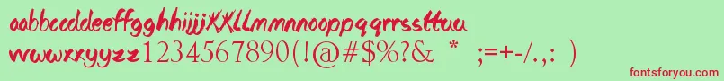 TheLostPaintings Font – Red Fonts on Green Background