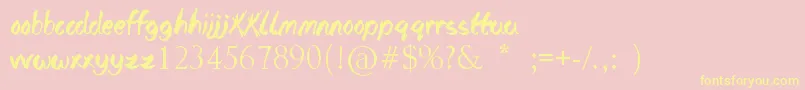 TheLostPaintings Font – Yellow Fonts on Pink Background
