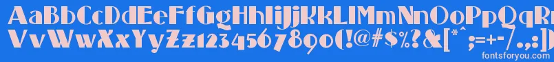 Standingroomonlynf Font – Pink Fonts on Blue Background