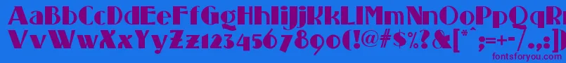 Standingroomonlynf Font – Purple Fonts on Blue Background