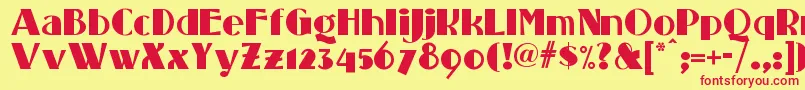 Standingroomonlynf Font – Red Fonts on Yellow Background