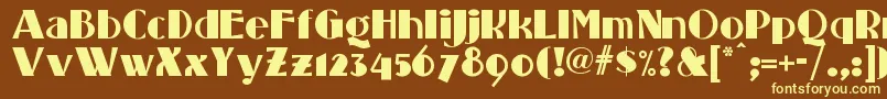 Standingroomonlynf Font – Yellow Fonts on Brown Background