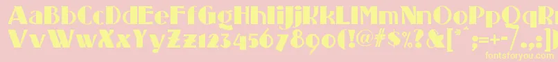 Standingroomonlynf Font – Yellow Fonts on Pink Background