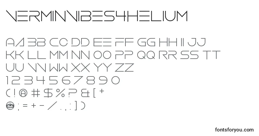 Fuente VerminVibes4Helium - alfabeto, números, caracteres especiales