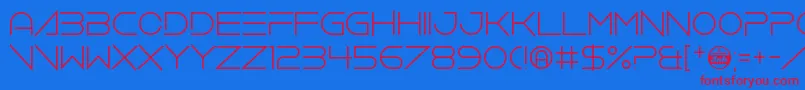 VerminVibes4Helium Font – Red Fonts on Blue Background