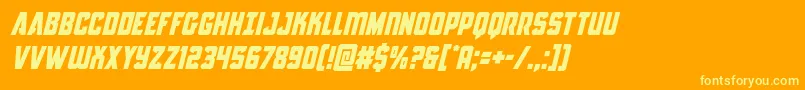 Fonte Antillesital – fontes amarelas em um fundo laranja