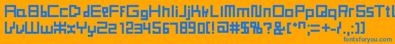 Obelus Font – Blue Fonts on Orange Background