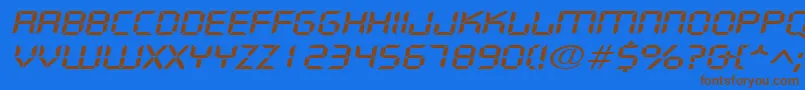 DigifacewideItalic Font – Brown Fonts on Blue Background
