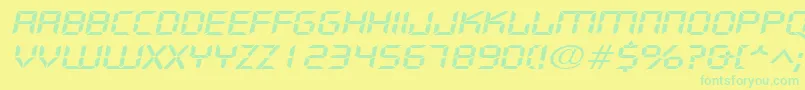 DigifacewideItalic Font – Green Fonts on Yellow Background