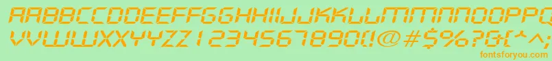 DigifacewideItalic Font – Orange Fonts on Green Background