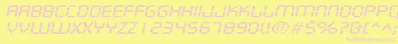 DigifacewideItalic Font – Pink Fonts on Yellow Background