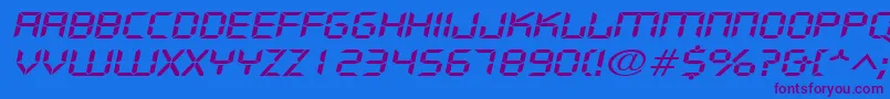 DigifacewideItalic Font – Purple Fonts on Blue Background