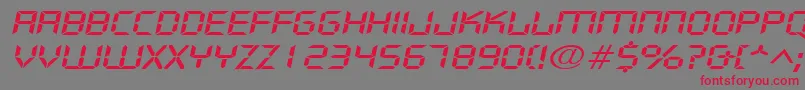 フォントDigifacewideItalic – 赤い文字の灰色の背景