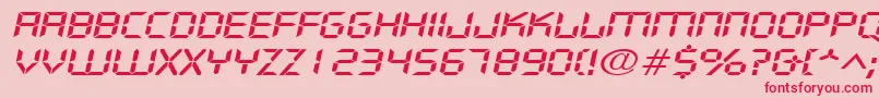 DigifacewideItalic Font – Red Fonts on Pink Background