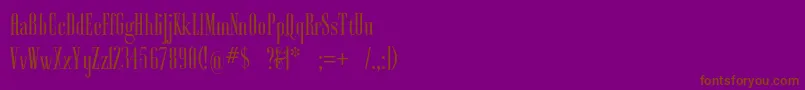 フォントAyres – 紫色の背景に茶色のフォント