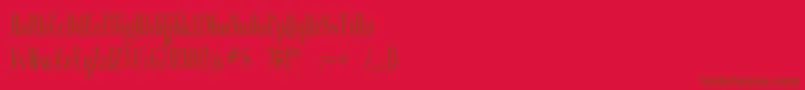 Ayres-fontti – ruskeat fontit punaisella taustalla