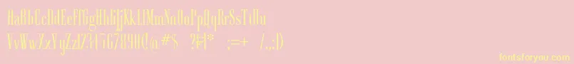 Ayres-fontti – keltaiset fontit vaaleanpunaisella taustalla
