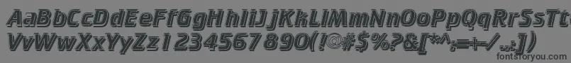 フォントCricketinlineshadowNormal – 黒い文字の灰色の背景