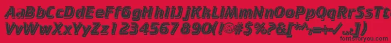 Шрифт CricketinlineshadowNormal – чёрные шрифты на красном фоне