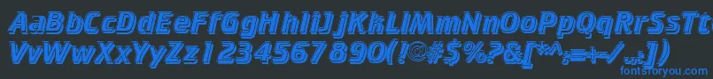 フォントCricketinlineshadowNormal – 黒い背景に青い文字