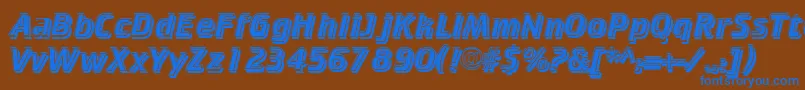 CricketinlineshadowNormal Font – Blue Fonts on Brown Background