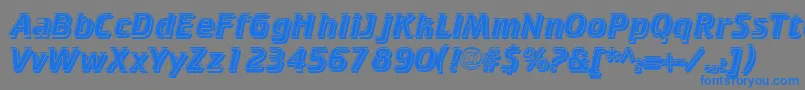 フォントCricketinlineshadowNormal – 灰色の背景に青い文字