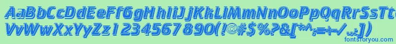 CricketinlineshadowNormal Font – Blue Fonts on Green Background