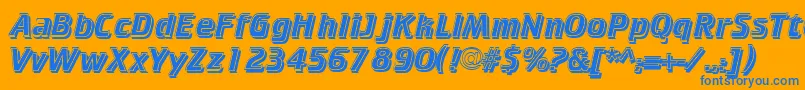 CricketinlineshadowNormal Font – Blue Fonts on Orange Background
