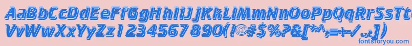CricketinlineshadowNormal Font – Blue Fonts on Pink Background