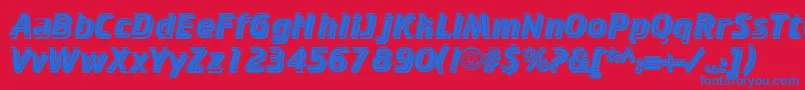 CricketinlineshadowNormal Font – Blue Fonts on Red Background