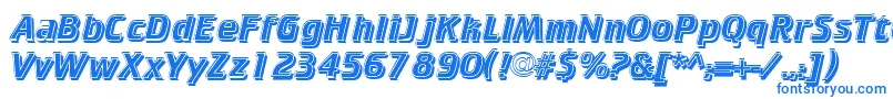 フォントCricketinlineshadowNormal – 白い背景に青い文字