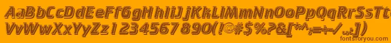 フォントCricketinlineshadowNormal – オレンジの背景に茶色のフォント
