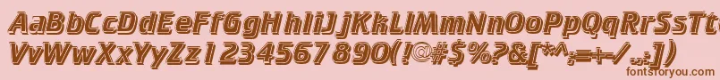 フォントCricketinlineshadowNormal – ピンクの背景に茶色のフォント